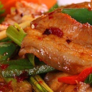 Fried Spicy Sichuan Pork with Pepper 四川回锅肉